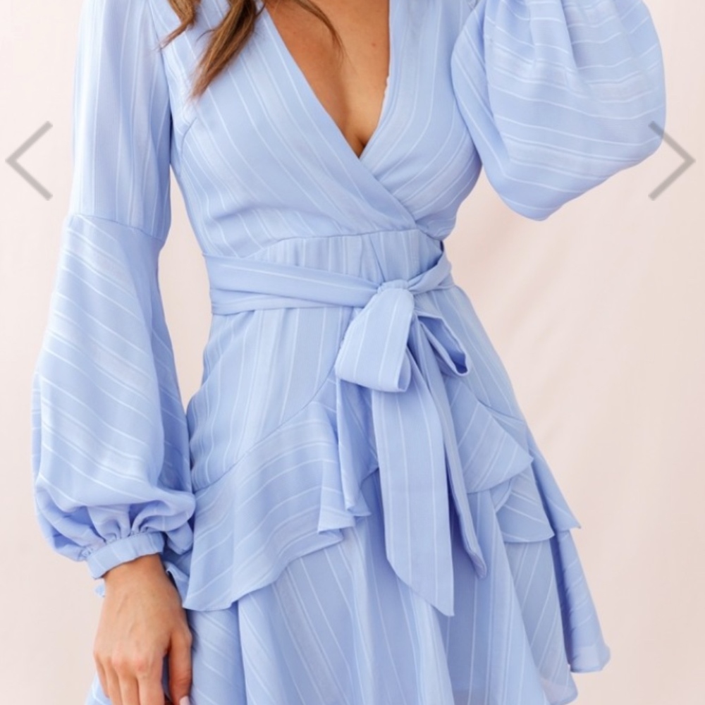 Kerry Layered Balloon Sleeve Dress Lavender